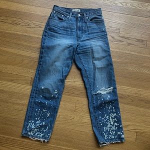 Madewell Dad Jean w/ distress and paint